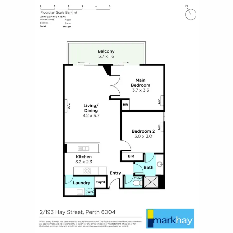 Floorplan of Homely apartment listing, 2/193 Hay Street, East Perth WA 6004