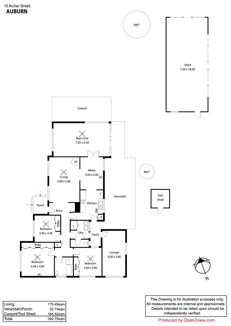 Floorplan of Homely house listing, 10 Archer Street, Auburn SA 5451