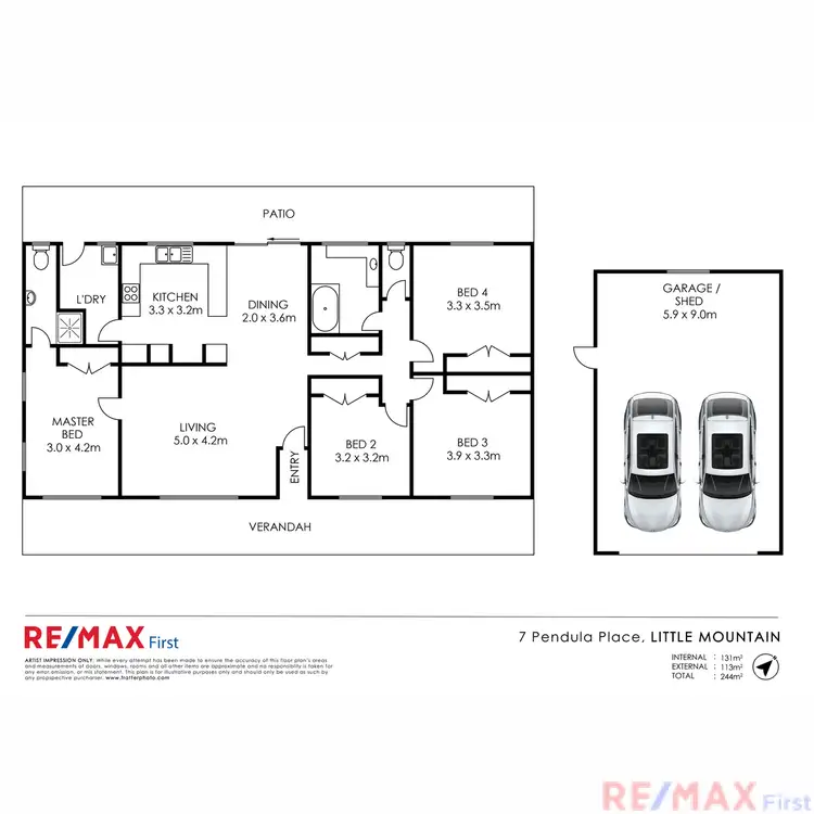 Floorplan of Homely house listing, 7 Pendula Place, Little Mountain QLD 4551