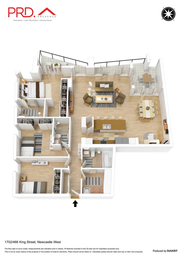 Floorplan of Homely apartment listing, 1702/466 King Street, Newcastle West NSW 2302