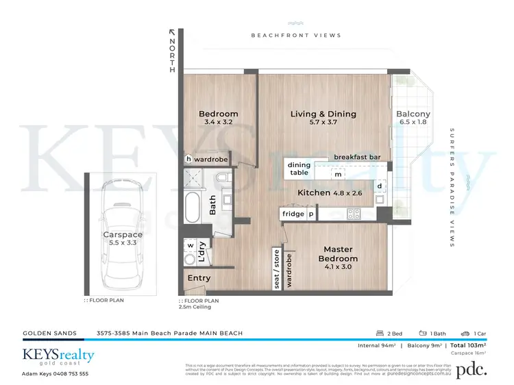 Floorplan of Homely apartment listing, 801/3575 Main Beach Parade, Main Beach QLD 4217