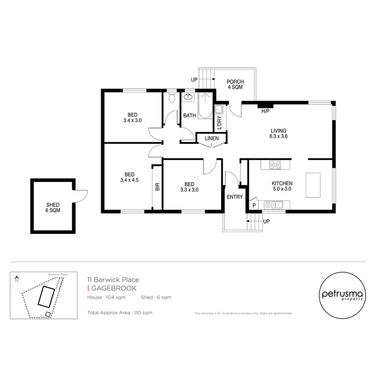 Floorplan of Homely house listing, 11 Barwick Place, Gagebrook TAS 7030