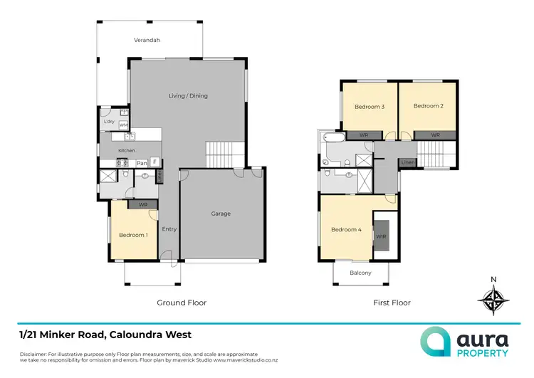 Floorplan of Homely townhouse listing, 1/21 Minker Road, Caloundra West QLD 4551