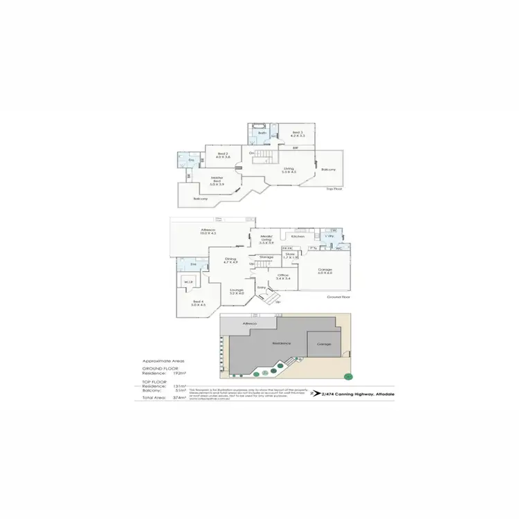 Floorplan of Homely townhouse listing, 2/474 Canning Highway, Attadale WA 6156