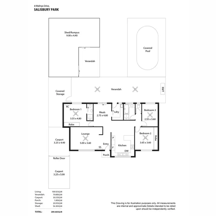 Floorplan of Homely house listing, 8 Malinya Drive, Salisbury Park SA 5109