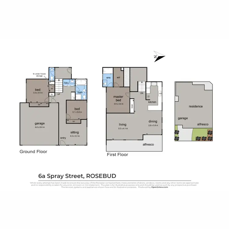 Floorplan of Homely townhouse listing, 6A Spray Street, Rosebud VIC 3939