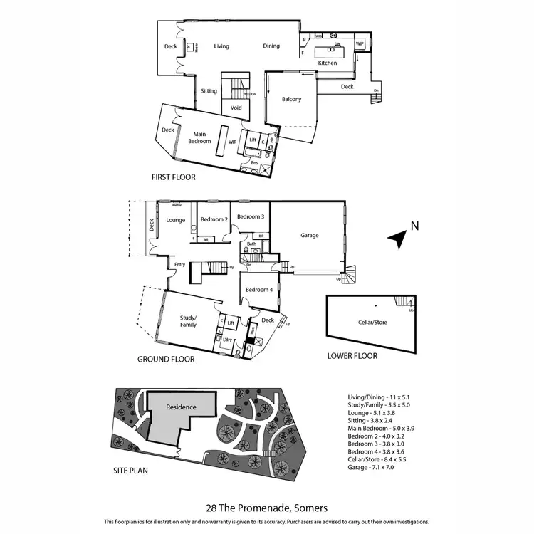 Floorplan of Homely house listing, 28 The Promenade, Somers VIC 3927