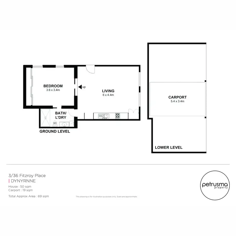 Floorplan of Homely unit listing, 3/36 Fitzroy Place, Dynnyrne TAS 7005