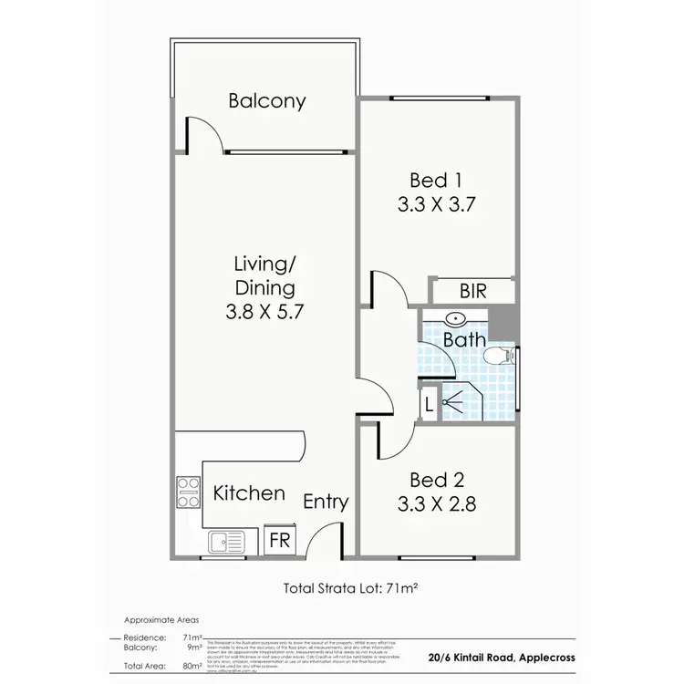 Floorplan of Homely apartment listing, 20/6 Kintail Road, Applecross WA 6153