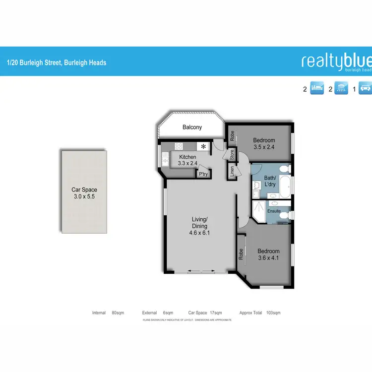 Floorplan of Homely unit listing, 1/20 Burleigh Street, Burleigh Heads QLD 4220