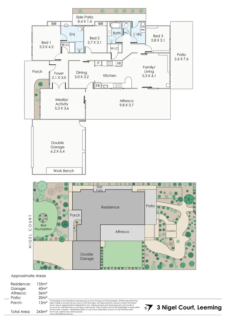 Floorplan of Homely house listing, 3 Nigel Court, Leeming WA 6149