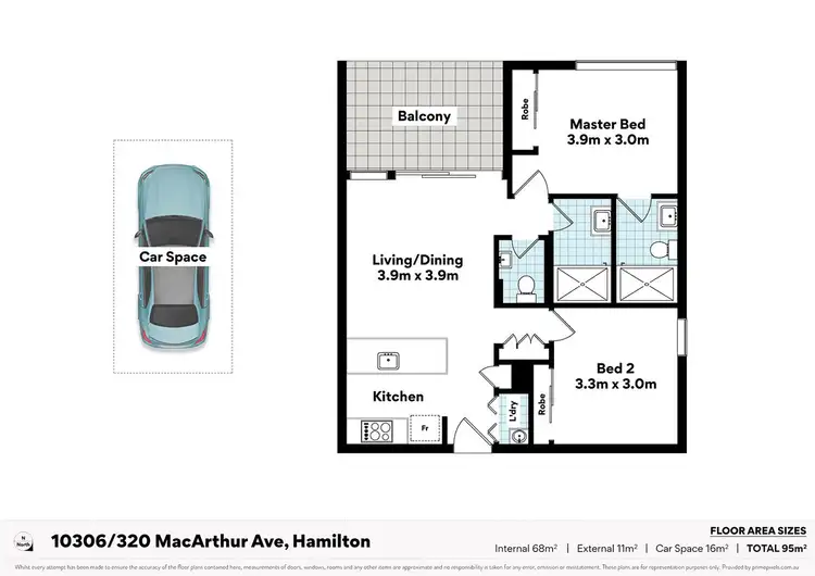 Floorplan of Homely unit listing, 10306/320 Macarthur Avenue, Hamilton QLD 4007