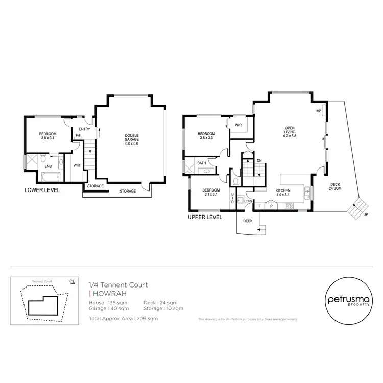 Floorplan of Homely townhouse listing, 1/4 Tennent Court, Howrah TAS 7018