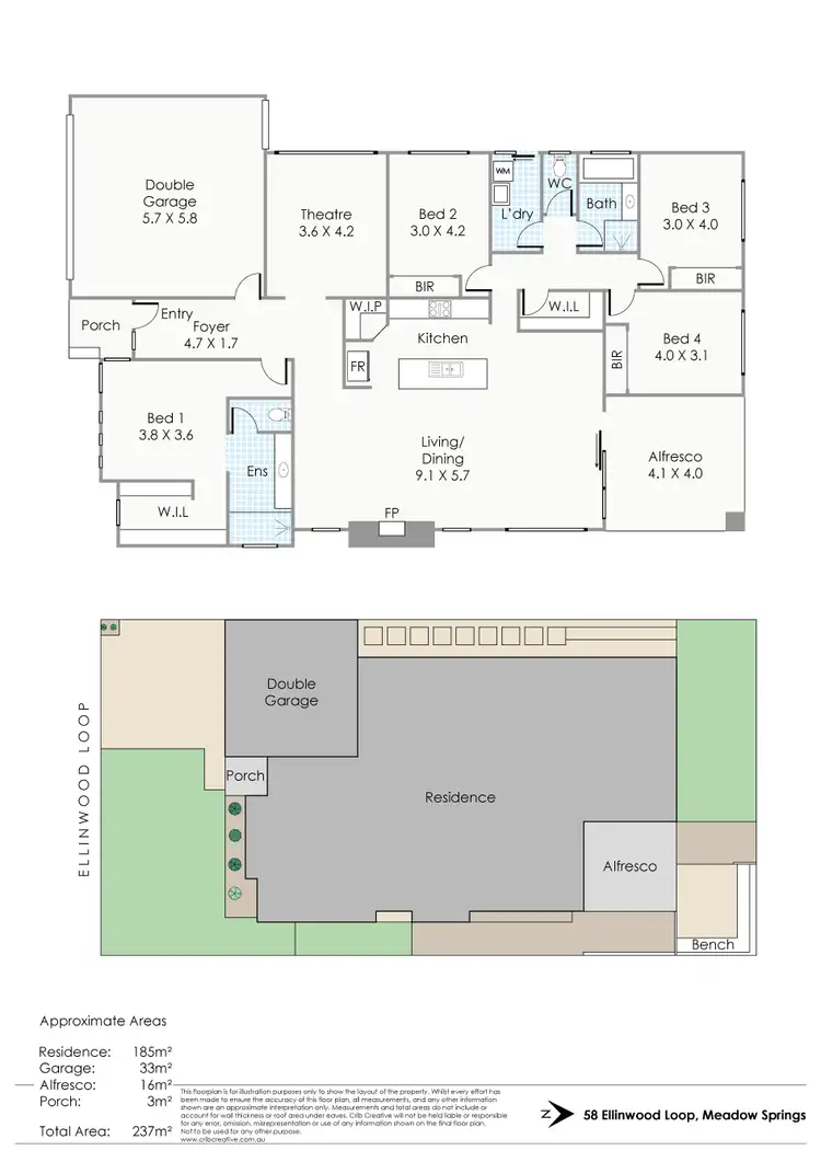 Floorplan of Homely house listing, 58 Ellinwood Loop, Meadow Springs WA 6210