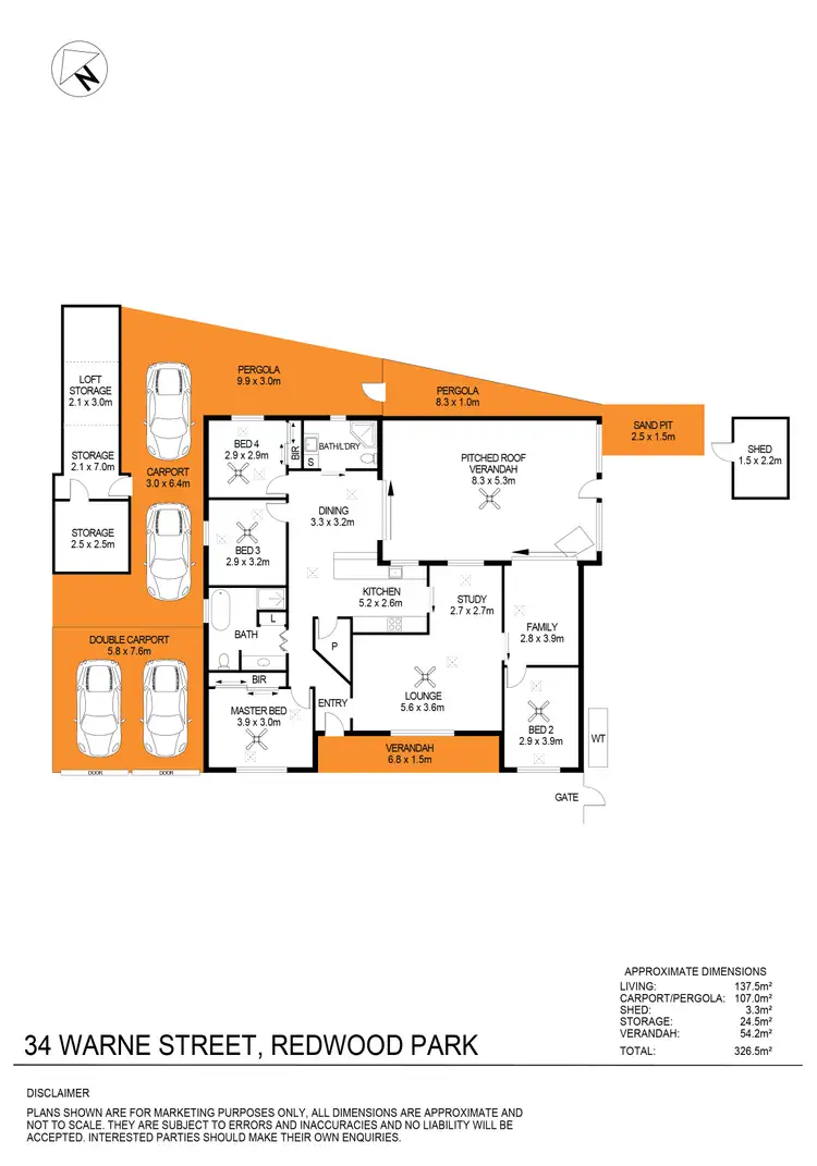 Floorplan of Homely house listing, 34 Warne Street, Redwood Park SA 5097