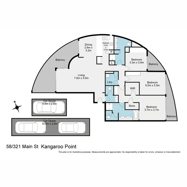 Floorplan of Homely unit listing, 58/321 Main Street, Kangaroo Point QLD 4169
