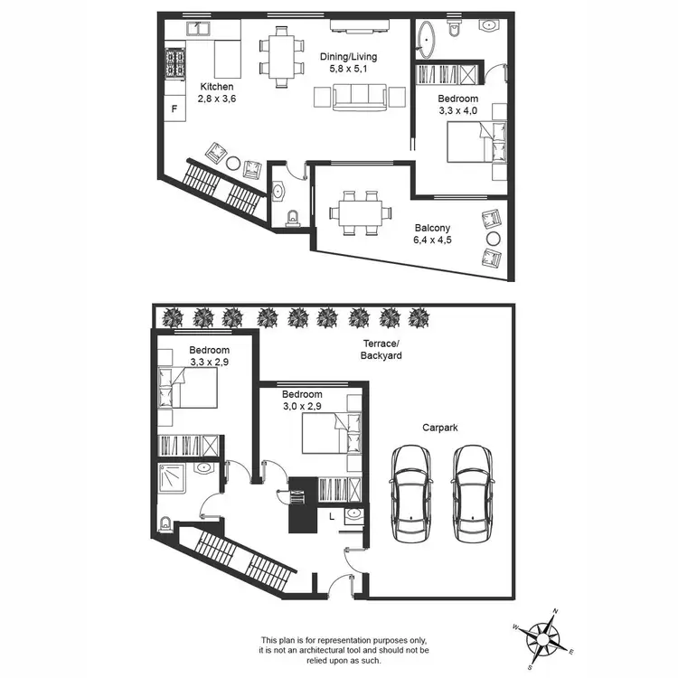 Floorplan of Homely townhouse listing, 2/39 Newhaven Street, Everton Park QLD 4053