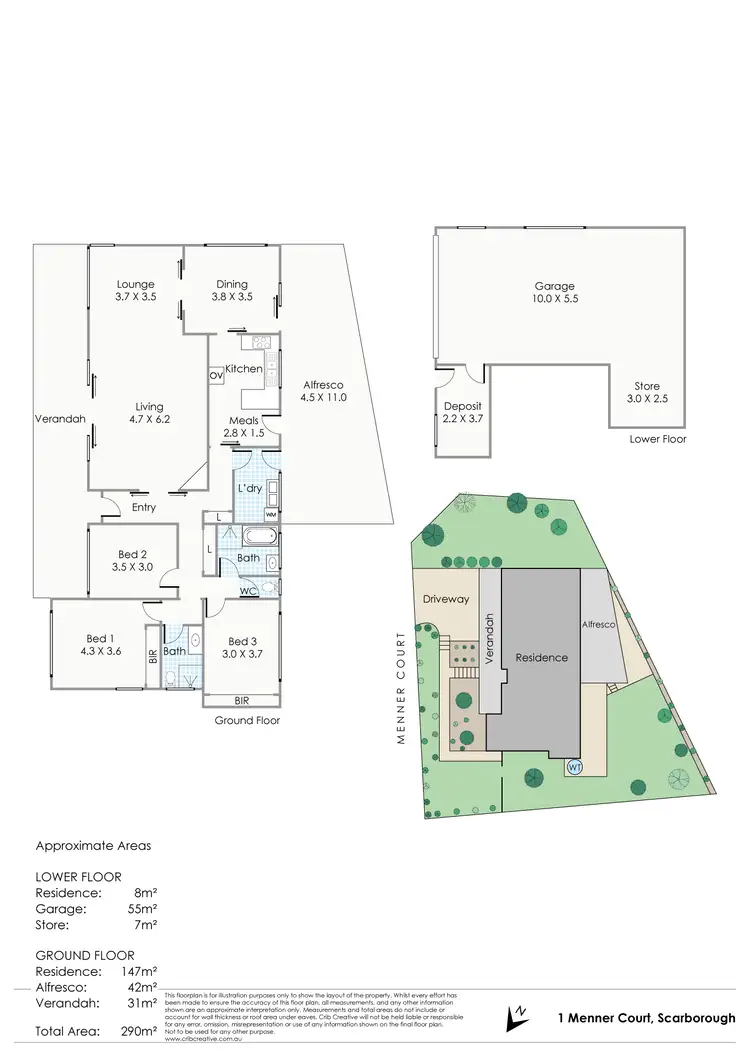 Floorplan of Homely house listing, 1 Menner Court, Scarborough WA 6019