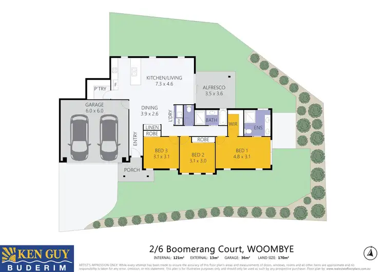 Floorplan of Homely semi-detached listing, 2/6 Boomerang Court, Woombye QLD 4559