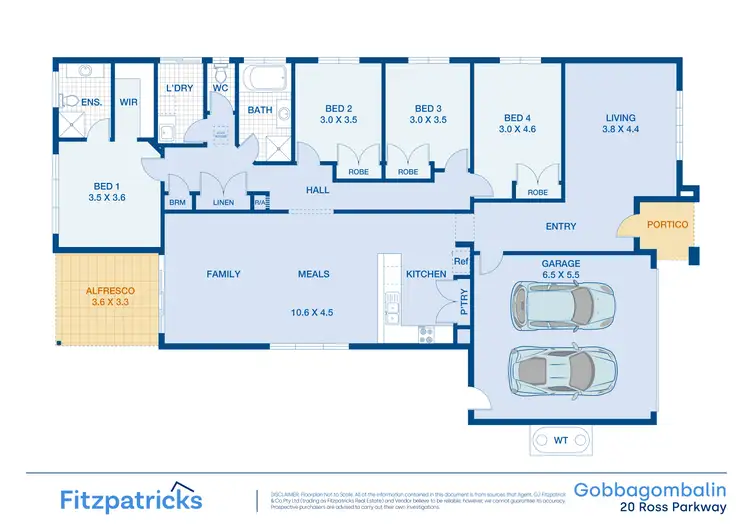 Floorplan of Homely house listing, 20 Ross Parkway, Gobbagombalin NSW 2650