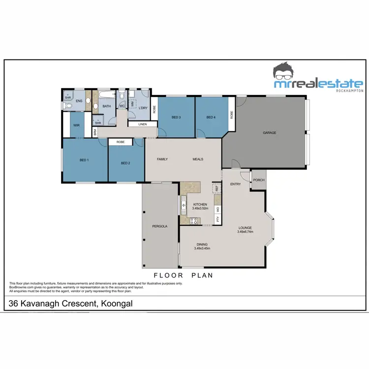 Floorplan of Homely house listing, 36 Kavanagh Crescent, Koongal QLD 4701