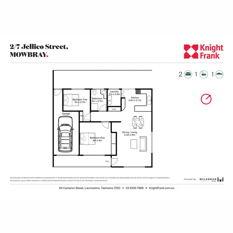 Floorplan of Homely unit listing, 2/7 Jellico Street, Mowbray TAS 7248