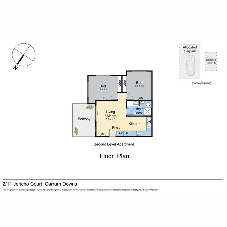 Floorplan of Homely unit listing, 2/11 Jericho Court, Carrum Downs VIC 3201