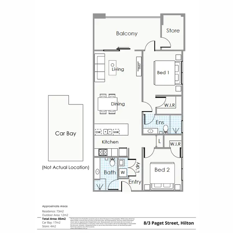 Floorplan of Homely apartment listing, 8/3 Paget Street, Hilton WA 6163