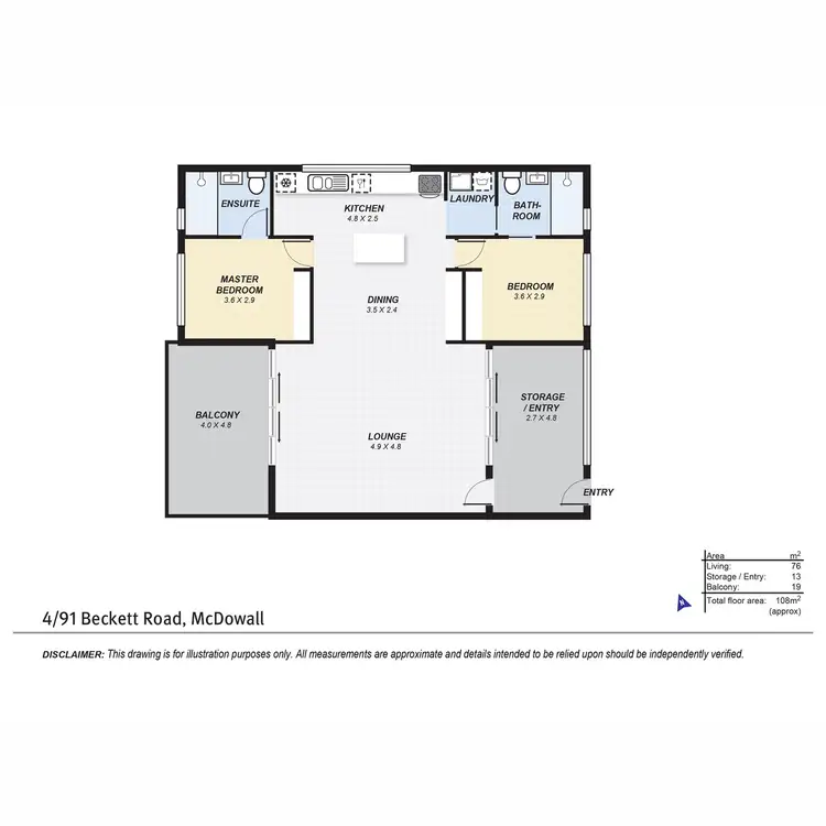 Floorplan of Homely unit listing, 4/91 Beckett Road, Mcdowall QLD 4053