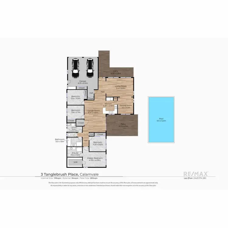 Floorplan of Homely house listing, 3 Tanglebrush Place, Calamvale QLD 4116