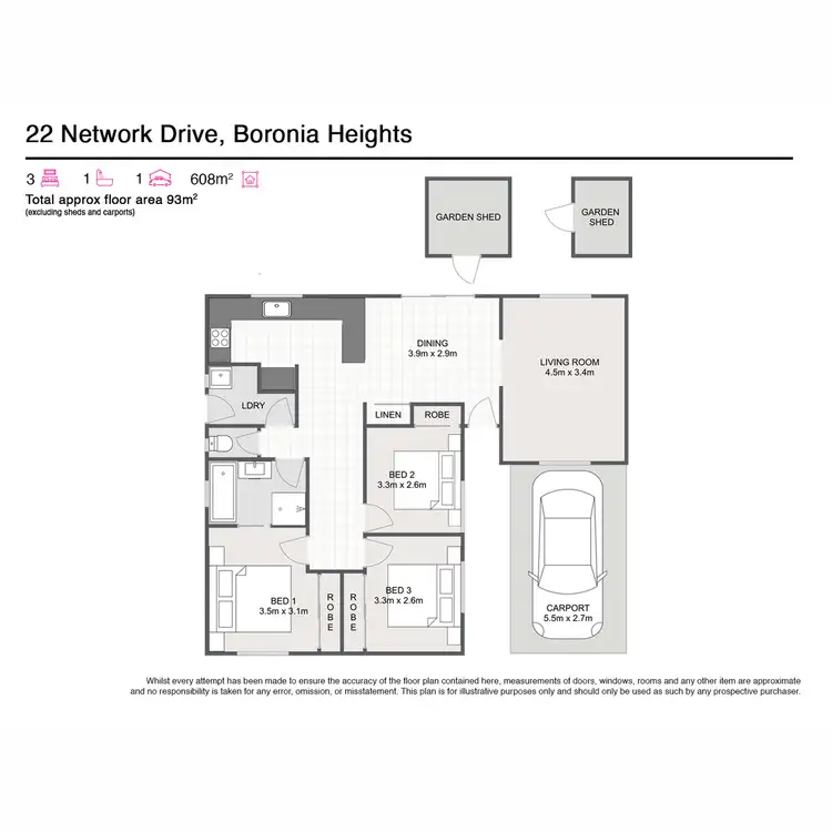 Floorplan of Homely house listing, 22 Network Drive, Boronia Heights QLD 4124