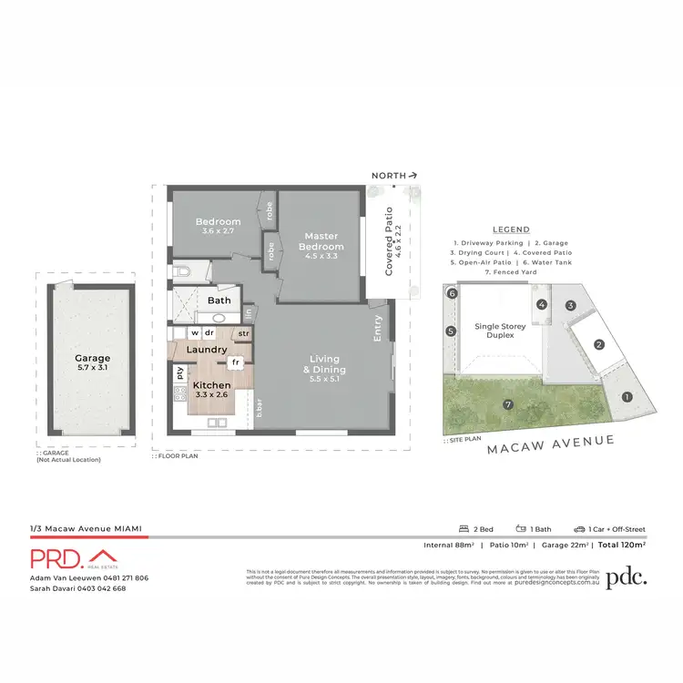 Floorplan of Homely semi-detached listing, 1/3 Macaw Avenue, Miami QLD 4220