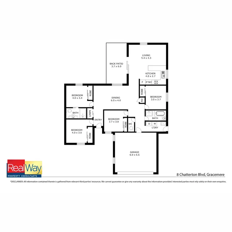 Floorplan of Homely house listing, 8 Chatterton Boulevard, Gracemere QLD 4702