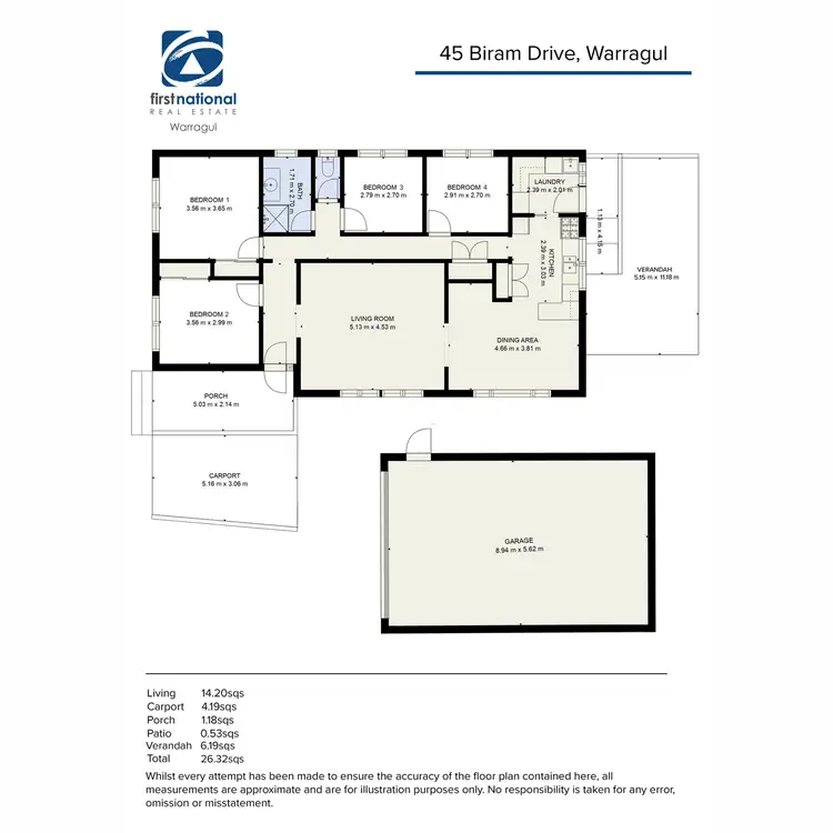 Floorplan of Homely house listing, 45 Biram Drive, Warragul VIC 3820