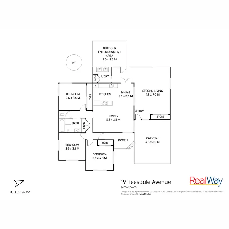 Floorplan of Homely house listing, 19 Teesdale Avenue, Newtown QLD 4350