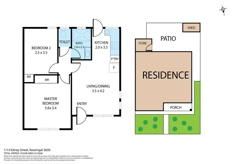 Floorplan of Homely villa listing, 1/13 Edney Street, Kooringal NSW 2650