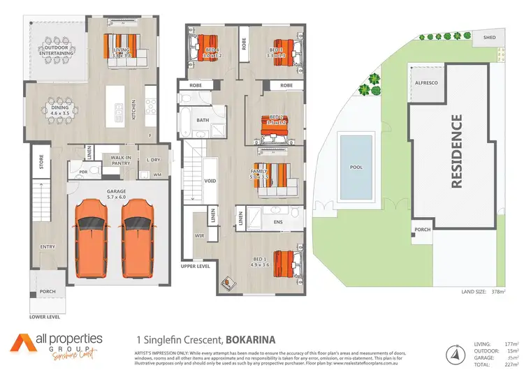 Floorplan of Homely house listing, 1 Singlefin Crescent, Bokarina QLD 4575