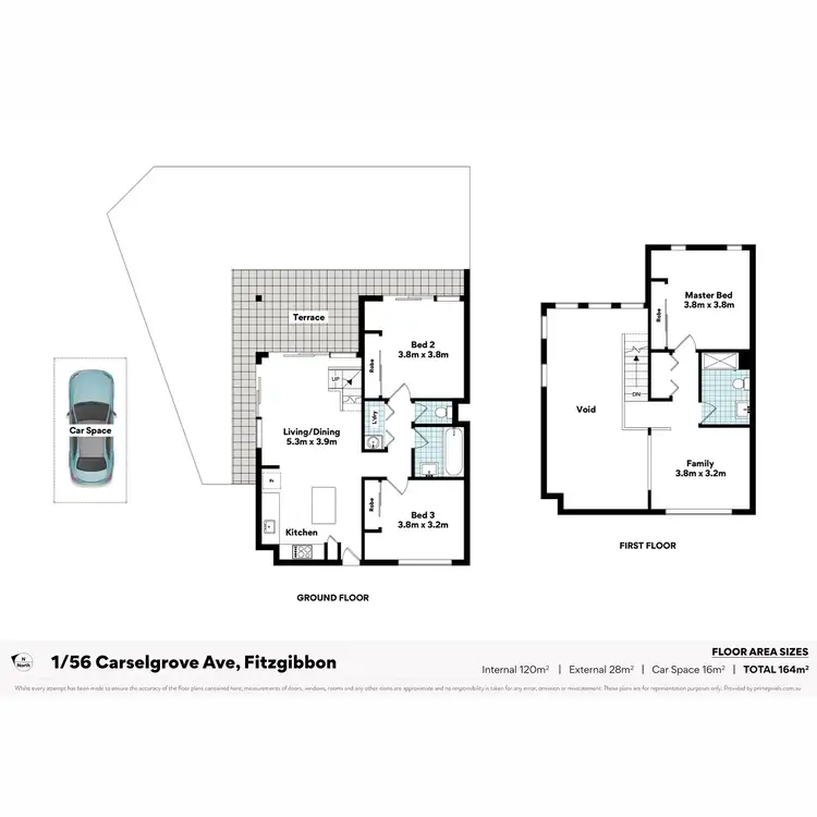 Floorplan of Homely townhouse listing, 1/56 Carselgrove Avenue, Fitzgibbon QLD 4018