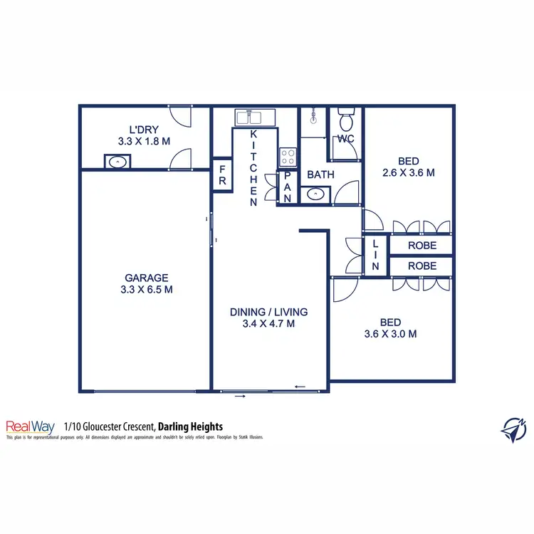Floorplan of Homely unit listing, 1/10 Gloucester Crescent, Darling Heights QLD 4350