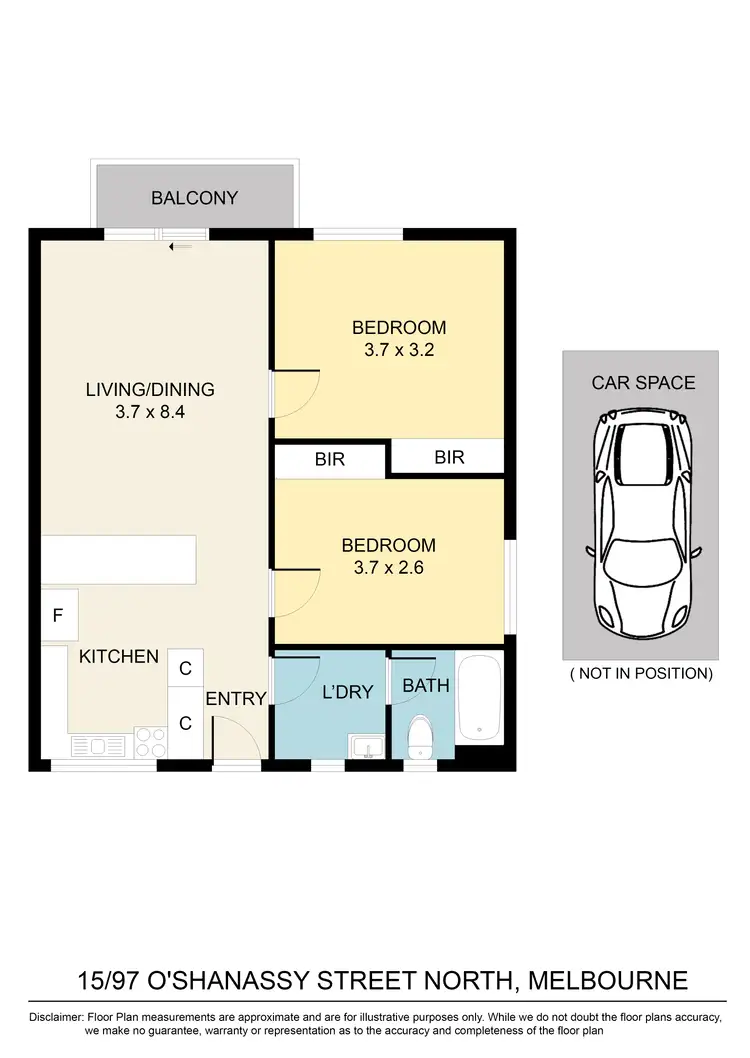 Floorplan of Homely apartment listing, 15/97 O'Shanassy Street, North Melbourne VIC 3051