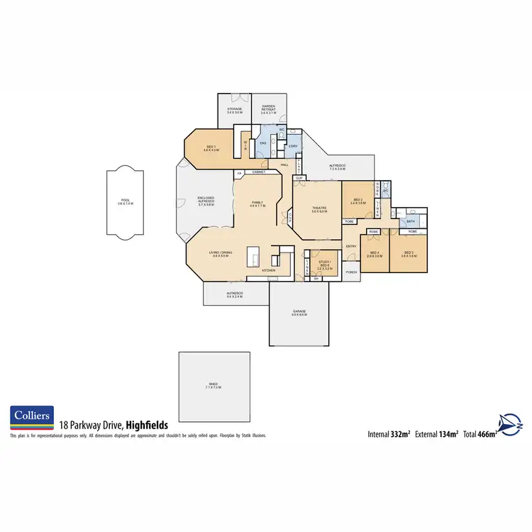 Floorplan of Homely house listing, 18 Parkway Drive, Highfields QLD 4352