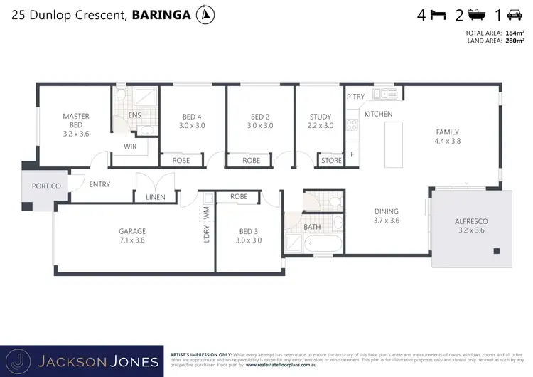 Floorplan of Homely house listing, 25 Dunlop Crescent, Baringa QLD 4551