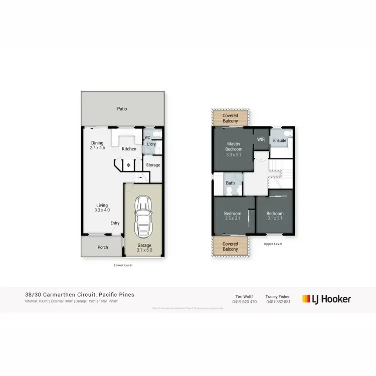 Floorplan of Homely townhouse listing, 38/30 Carmarthen Circuit, Pacific Pines QLD 4211