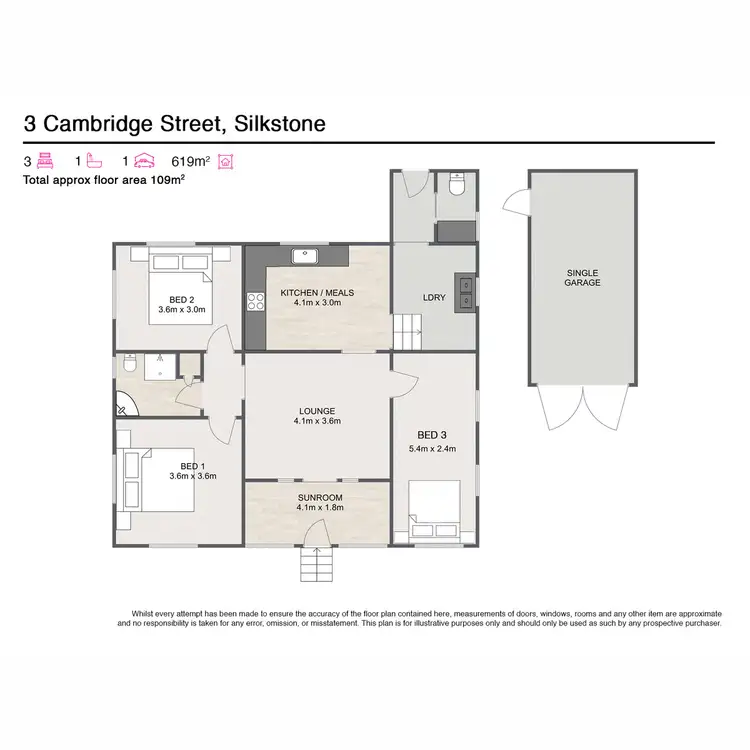 Floorplan of Homely house listing, 3 Cambridge Street, Silkstone QLD 4304