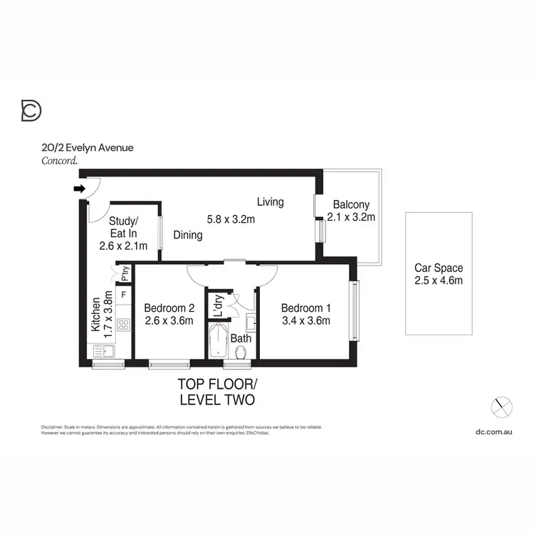 Floorplan of Homely apartment listing, 20/2 Evelyn Avenue, Concord NSW 2137