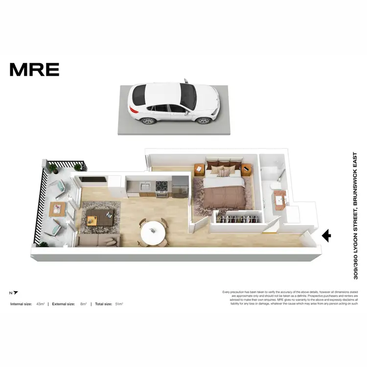 Floorplan of Homely apartment listing, 309/360 Lygon Street, Brunswick East VIC 3057