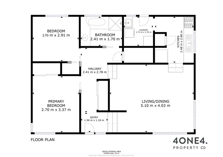Floorplan of Homely unit listing, 1/1 Louise Road, Austins Ferry TAS 7011