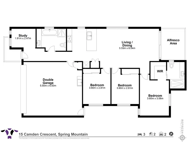 Floorplan of Homely house listing, 15 Camden Crescent, Spring Mountain QLD 4300