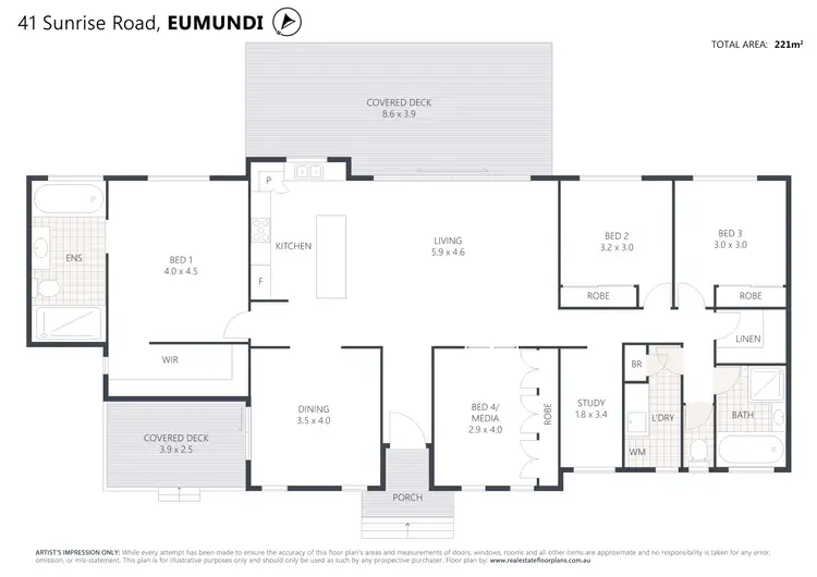 Floorplan of Homely house listing, 41 Sunrise Road, Eumundi QLD 4562