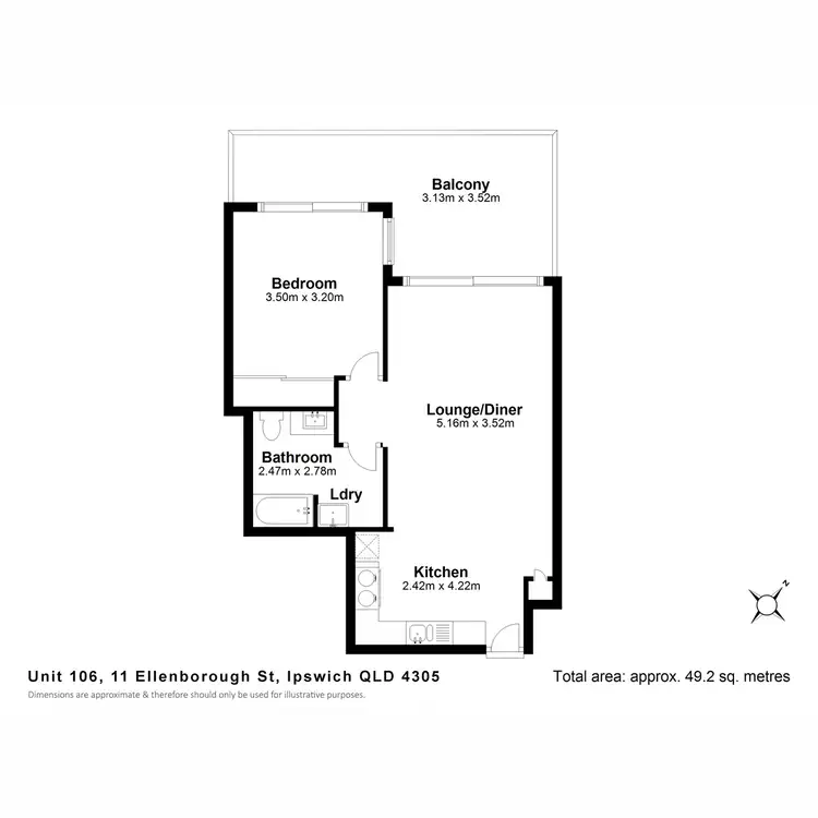 Floorplan of Homely unit listing, 106/11 Ellenborough Street, Ipswich QLD 4305